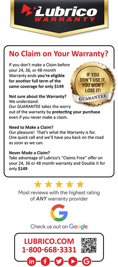 Lubrico's Warranty Packages
